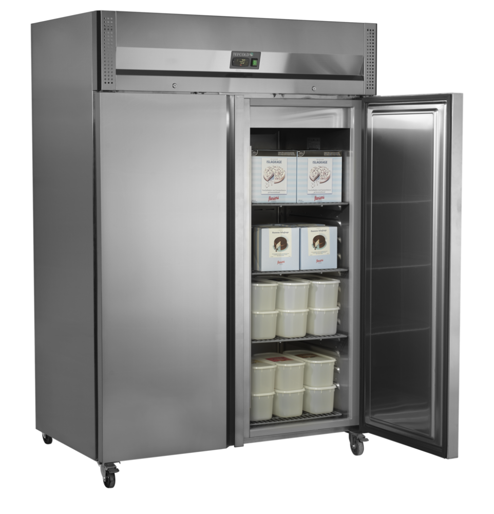 TEFCOLD RF 1420X1,dvoudveřová gastro mrazicí skříň, nerez